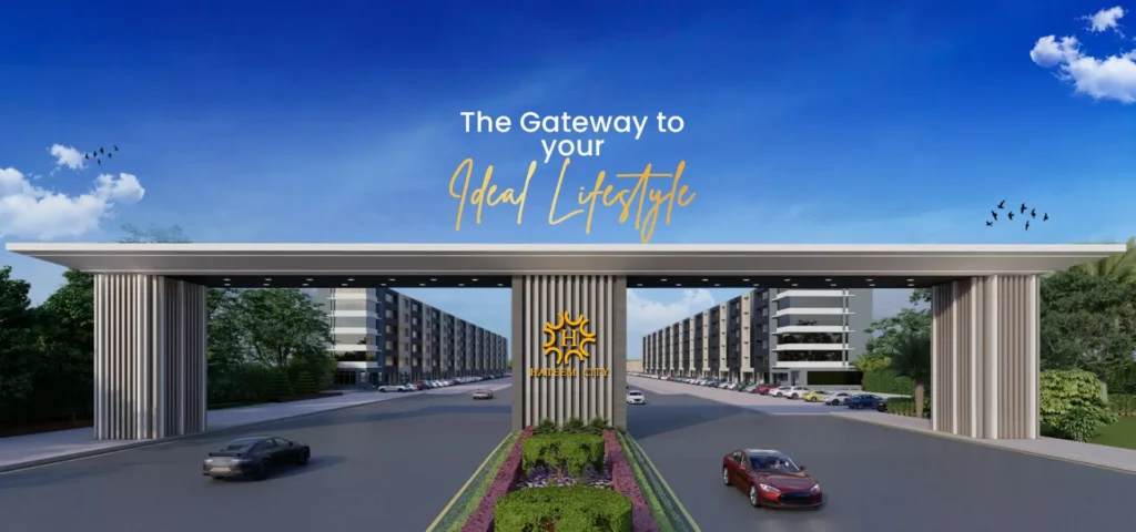 the main gate on sharaqpur road of Hateem City Lahore Location